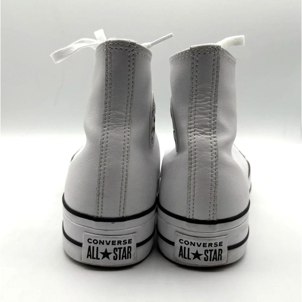CONVERSE Chuck Taylor All Star Lift Shoe Women's Size 10 White Leather High Top‎